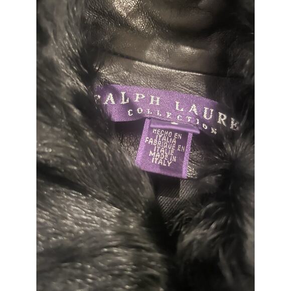 Ralph Lauren Collection Leather Trench Coat Lambskin Shearling Fur Runway Long 8 - Picture 10 of 16